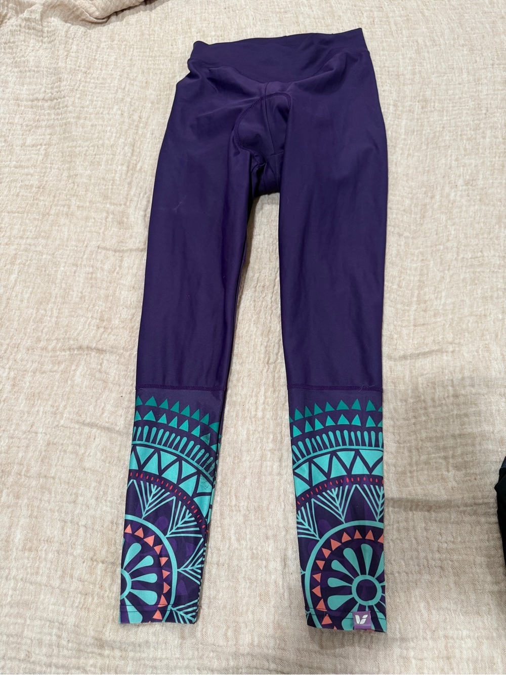 Liv Purple Patterned cycling Leggings with Chamois